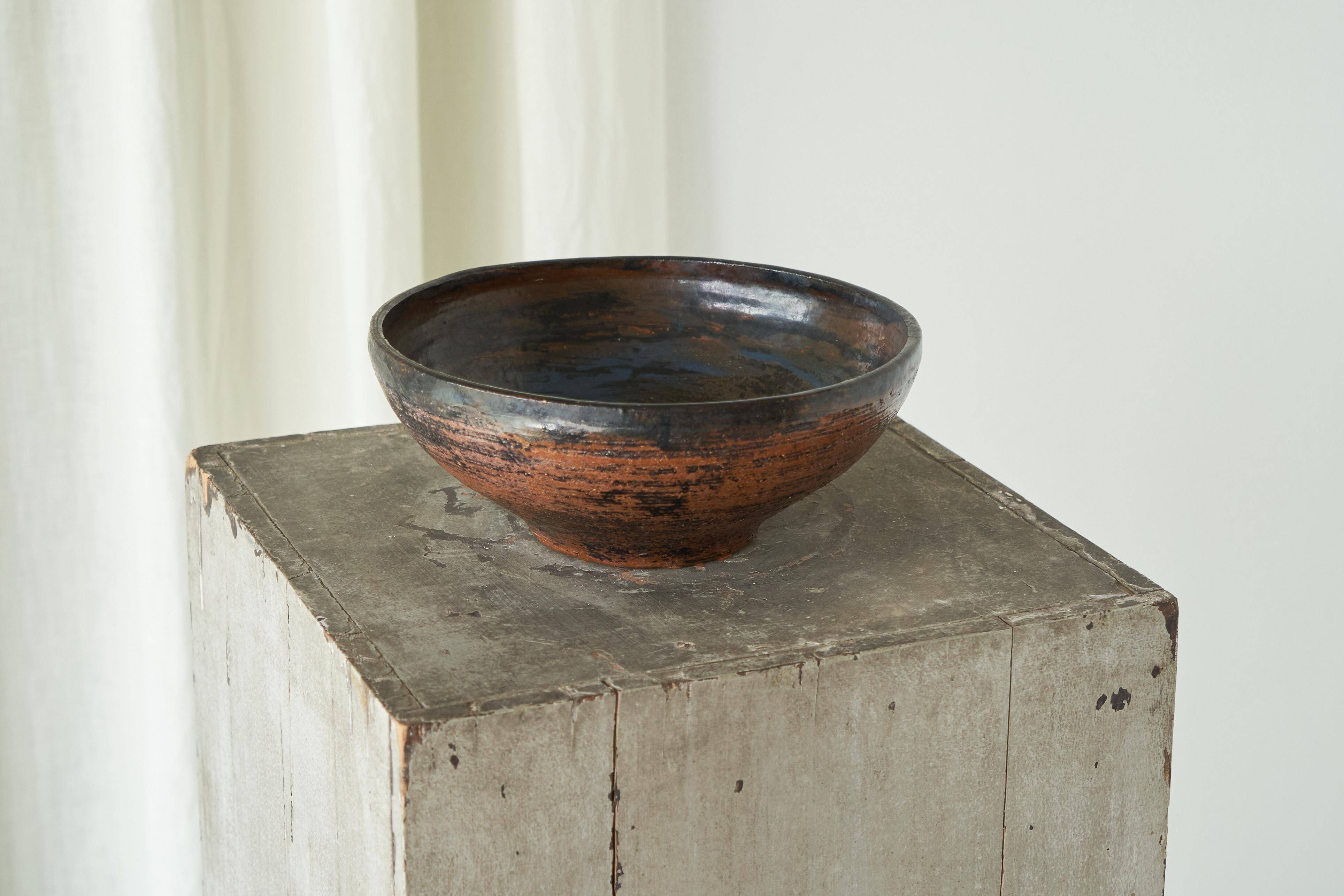 Large Studio Pottery Bowl Mid Century 1960s