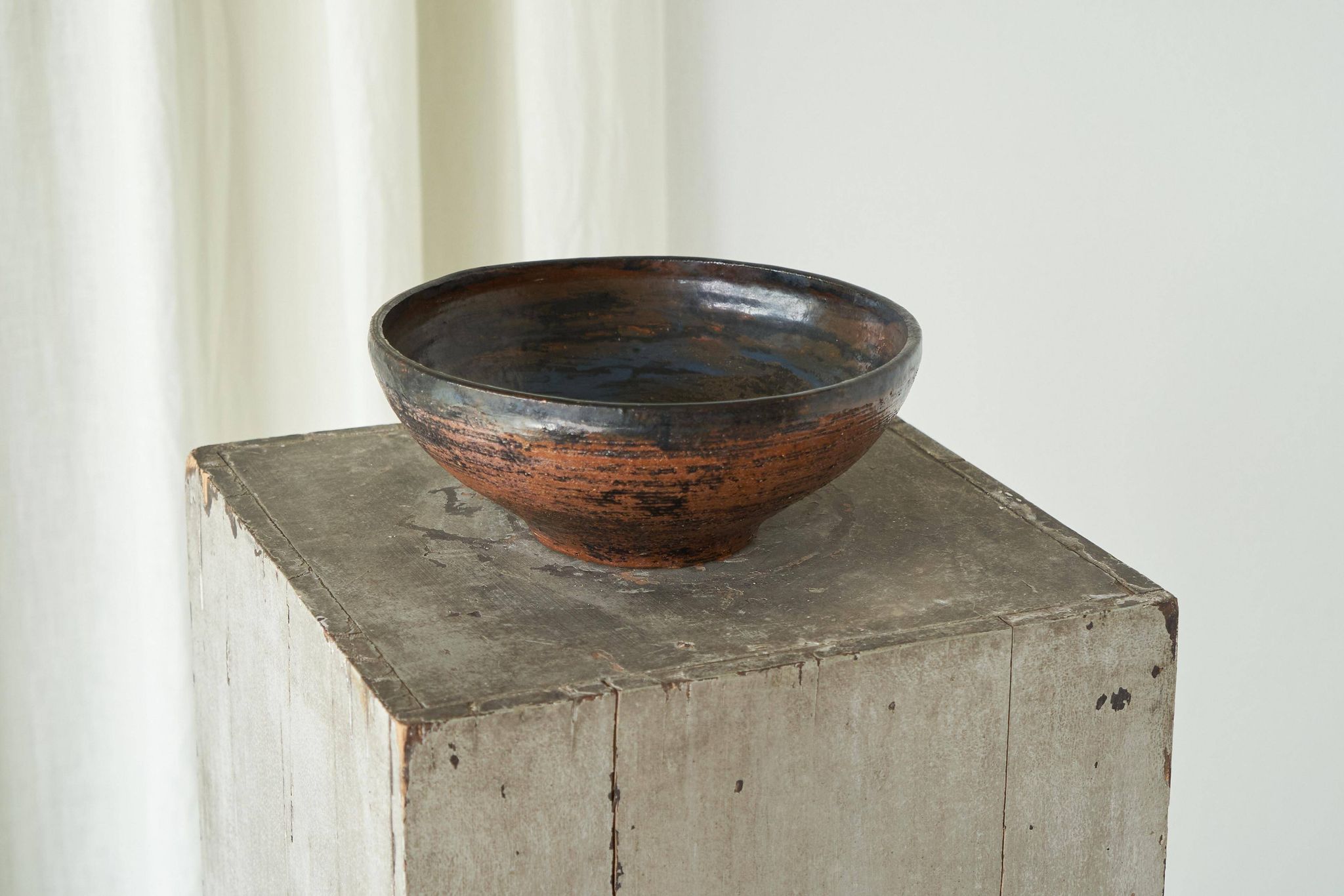 Large Studio Pottery Bowl Mid Century 1960s