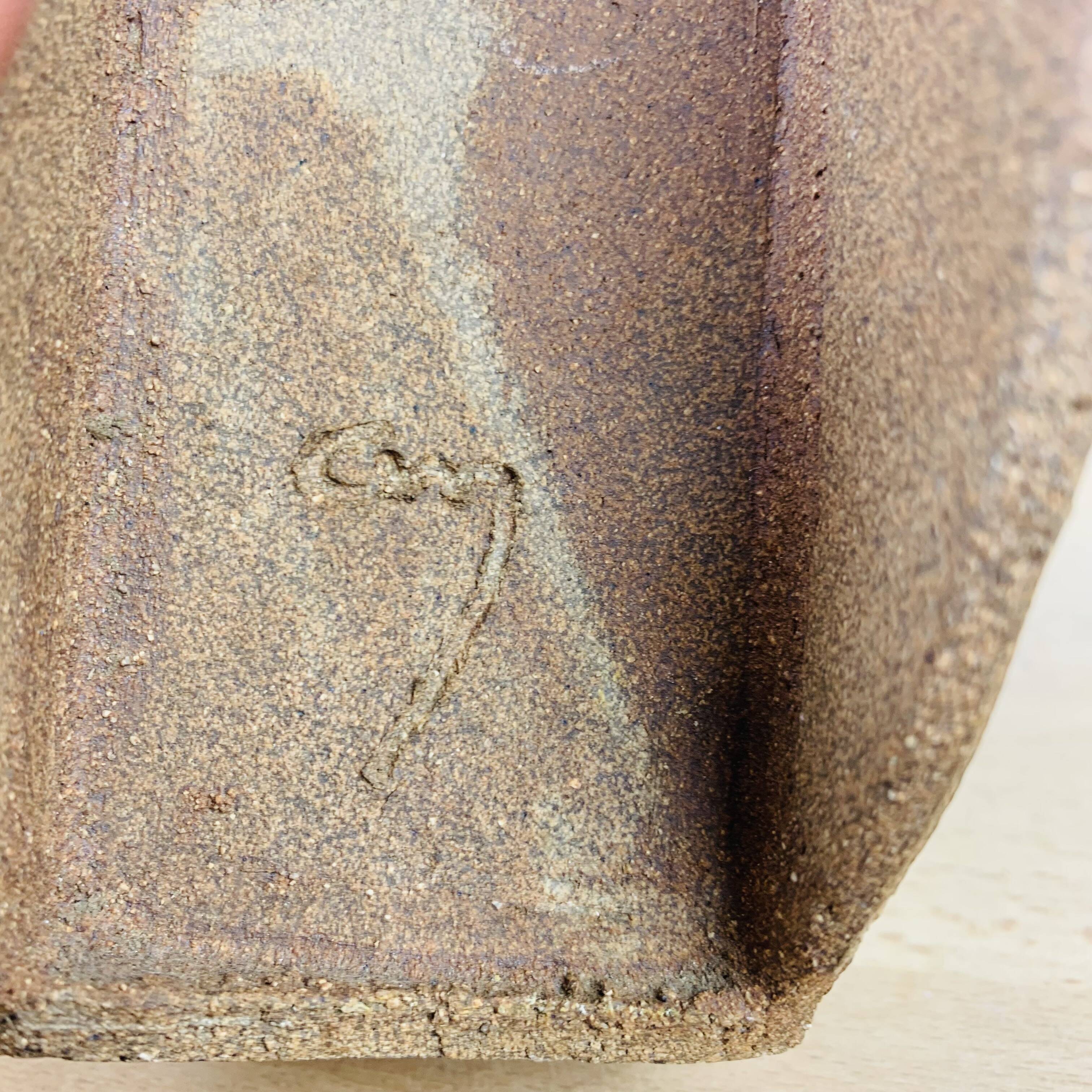 Vintage stoneware free-form vase