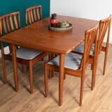 Retro Teak 1960s Meredew Dining Table & 4 Chairs Mid Century