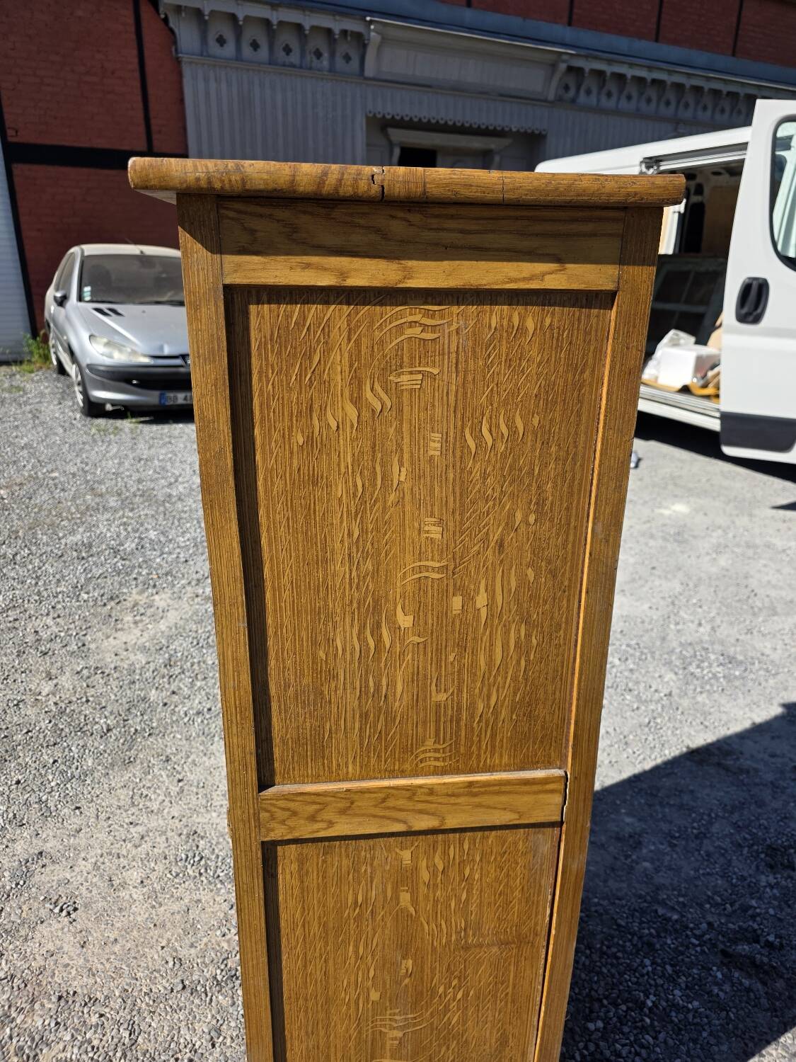 Louis Philippe style antique buffet with glass doors
