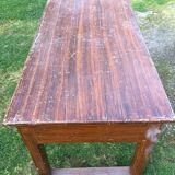 Table de ferme ancienne en chêne peinte faux bois peinture ancienne.