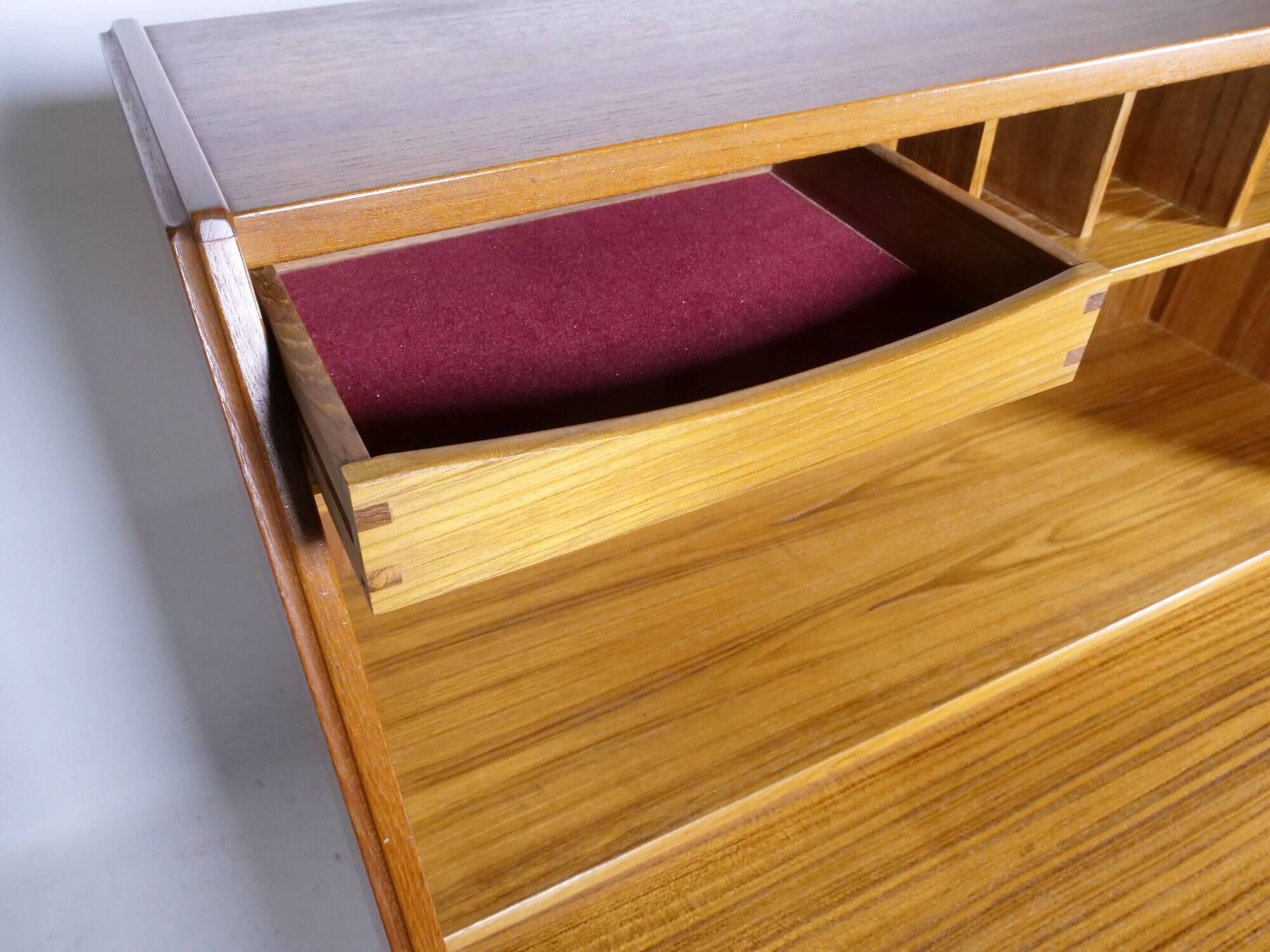 Teak Secretary Desk 1960s Vintage Office Desk Scandinavian Danish Design