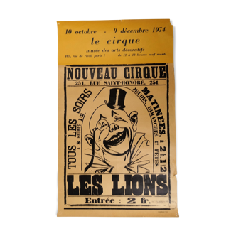 New Circus Poster - Lions Art Deco