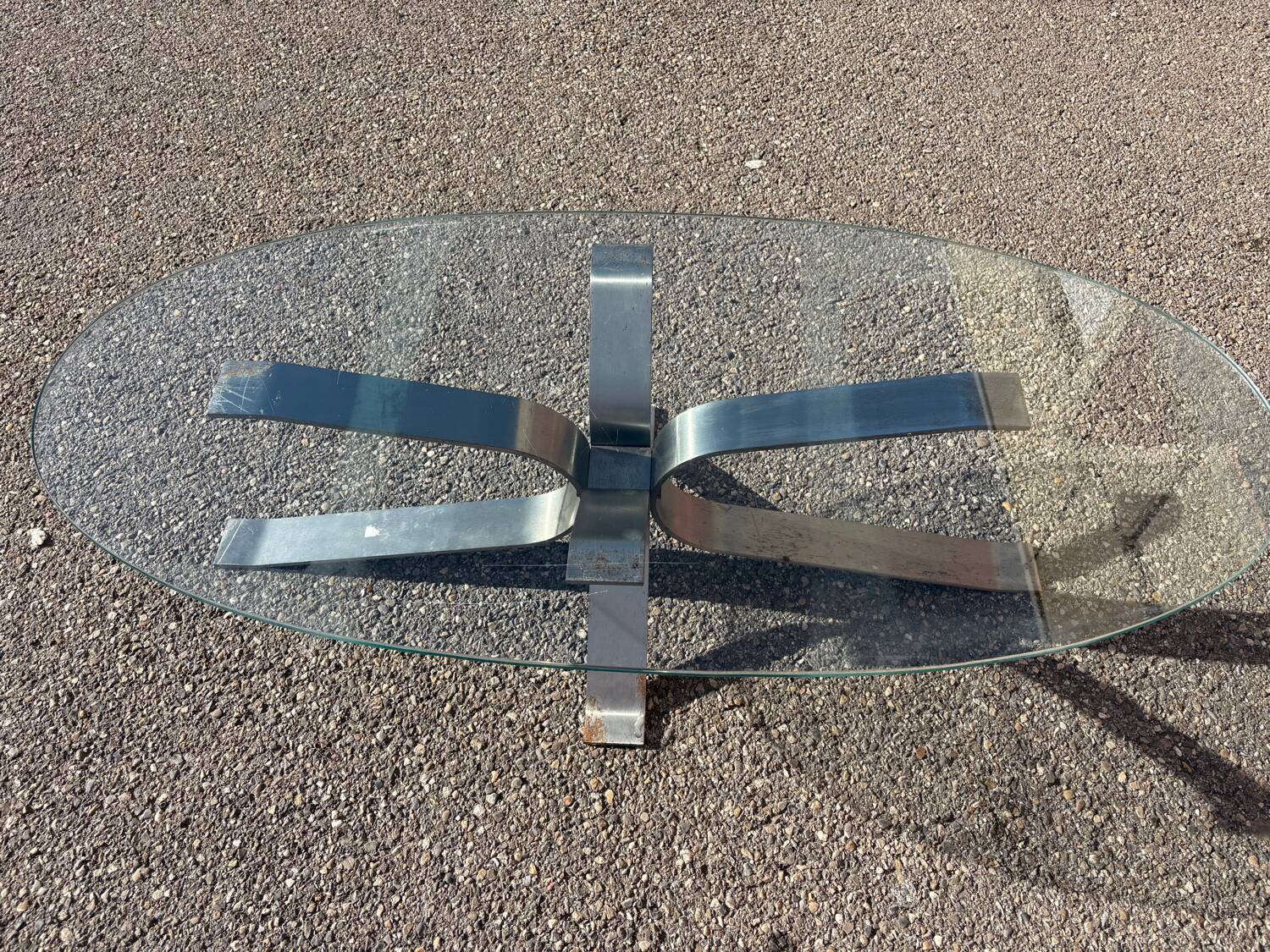 Glass coffee table