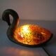 Night light lamp a swan in resin and stained glass glass deco office living room