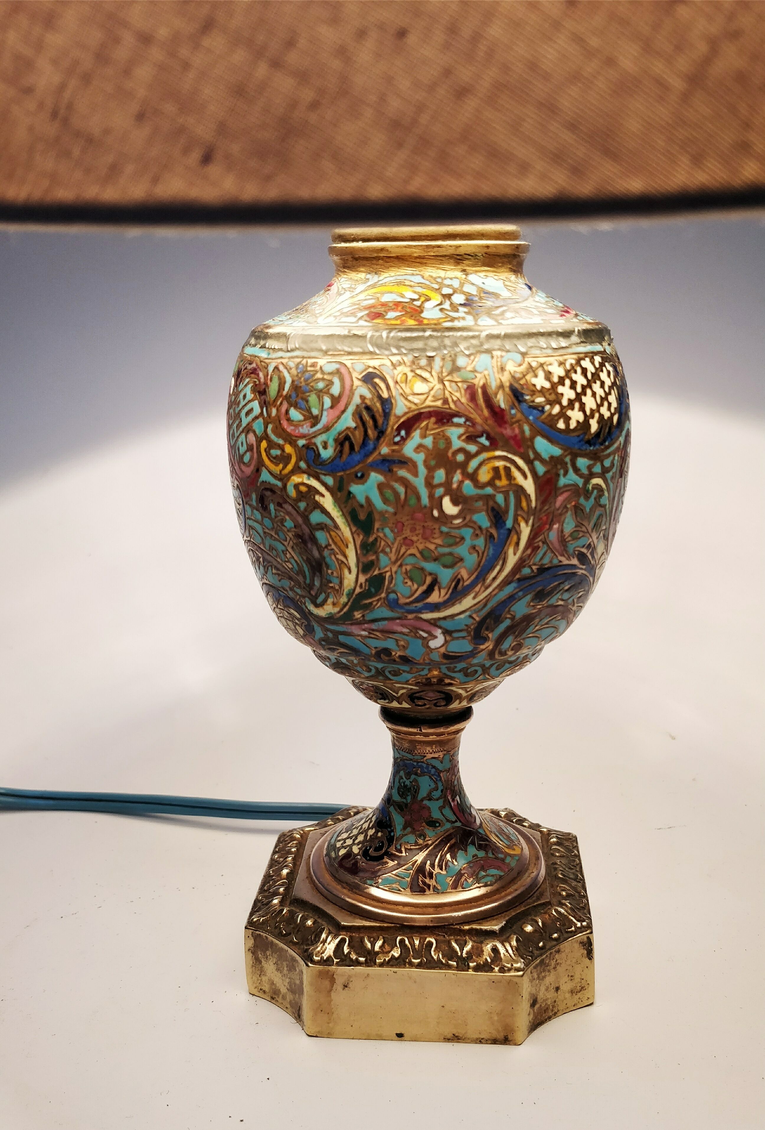 Cloisonné enamel lamp foot