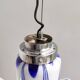 Blue & White Murano Glass Bell Pendant Ascribable to Mazzega, Italy, 1970s