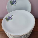Set of 11 plates, Baudour porcelain
