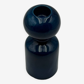 Mid-Century Elegance: Liisi Beckmann's Blue Ceramic Vase by Gabbianelli - Deep blue hue-1960s