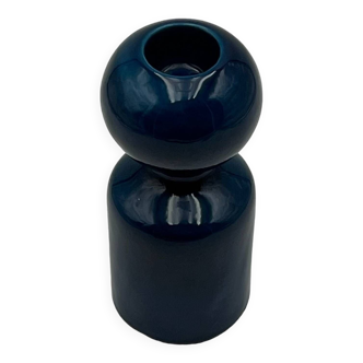 Mid-Century Elegance: Liisi Beckmann's Blue Ceramic Vase by Gabbianelli - Deep blue hue-1960s