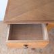 1950s oak double-sided desk with compass legs.