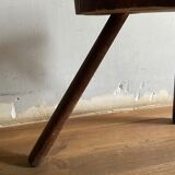 Brutalist stool brown tripod