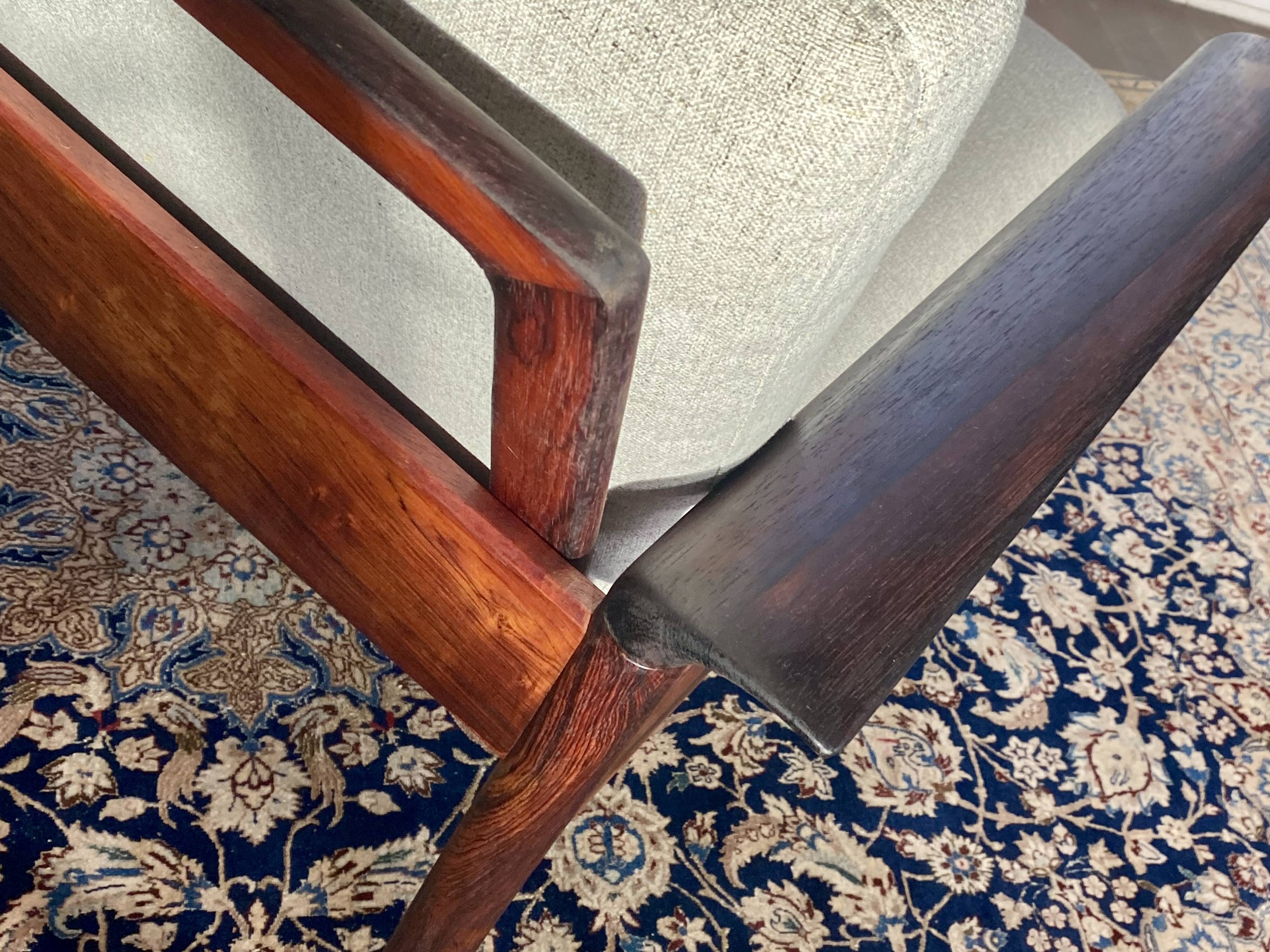 Fauteuil & Ottoman Hans Olsen – Vatne Møbler Danemark, 1960 Palissandre