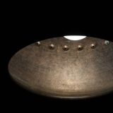 Industrial copper chandelier with patina France 1960