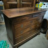 Louis Philippe period chest of drawers in solid walnut