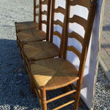 Ensemble de 4 chaises à hauts dossiers en chêne