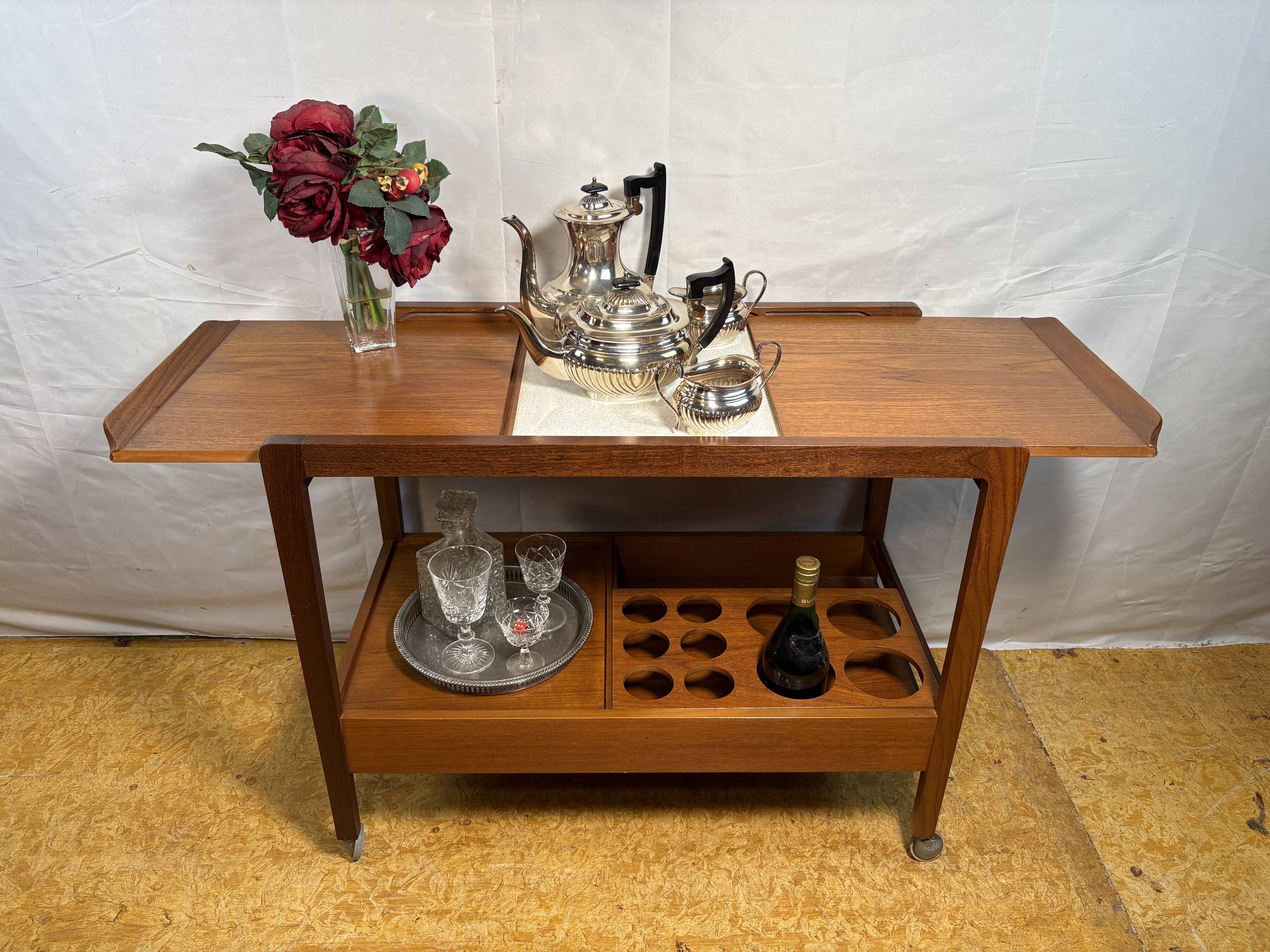 Stunning Vintage Remploy Teak Extending Bar Trolley | 1960 | Scandinavian D