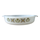 Serving dish Vintage Anchor Hocking Made in USA 70s décor green flowers
