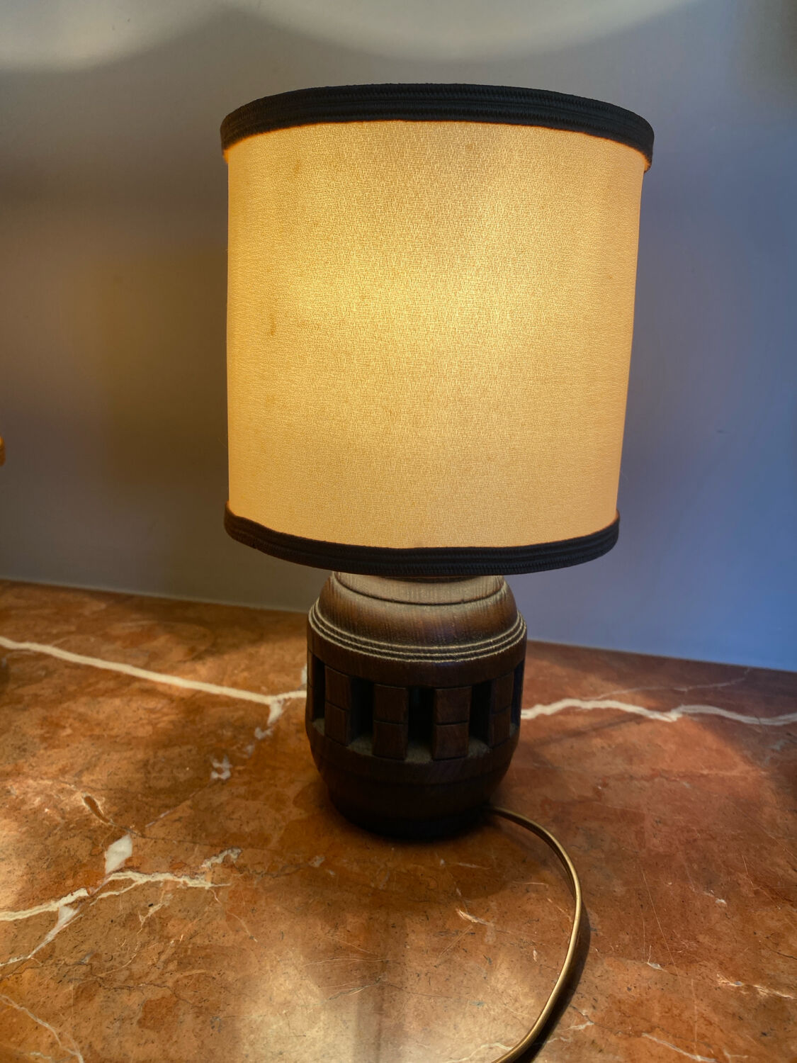 Pair of brutalist bedside lamps