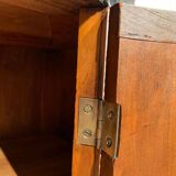 Biedermeier Demilune Half Cabinet in Cherrywood and Brass, France, 1810s