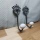 Magnificent and authentic pair of coat hooks (or wall coat racks)
