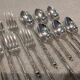 6 lunch forks 6 coffee spoons silver plated metal goldsmith SFAM Russian