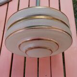 Suspension lamp globe granite glass and gilding, art deco style 30s