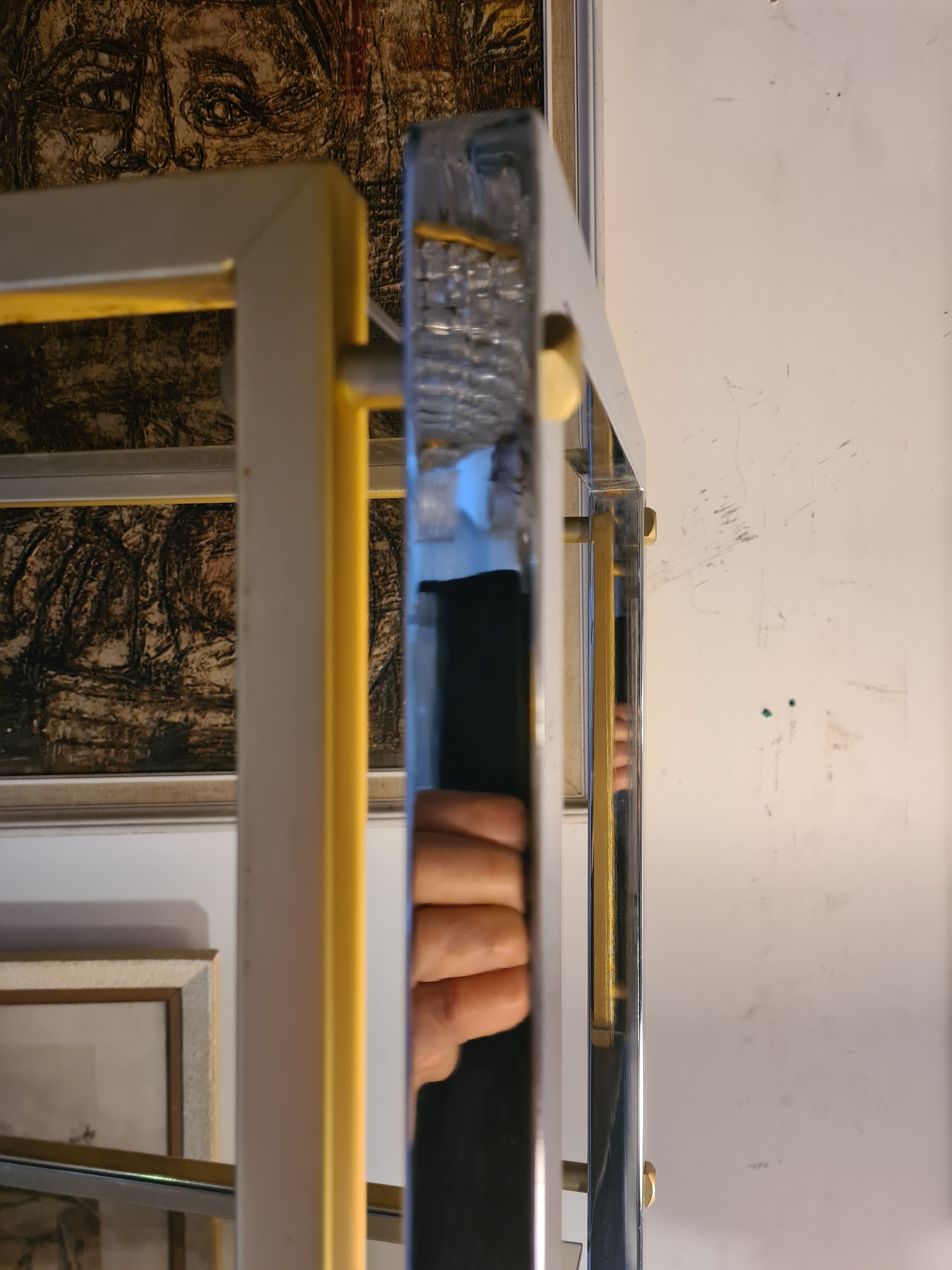 Vintage chrome and brass floor