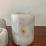 Vintage marble candlestick trio from the 1970s.