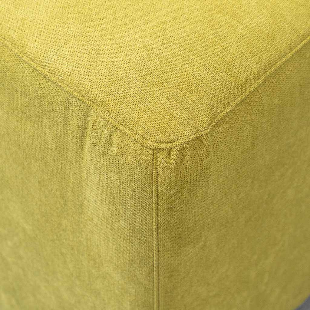 Vintage lounge armchair in lime green fabric – geometric design from the 1970s