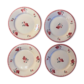Assiettes Digoin Sarreguemines fleuries 19ème siècle série Margaret fleurs roses