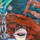 Cherries and peaches, oil on panel signed H Chapeau