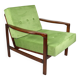 Brown vintage wooden armchair, pea green, design by Z. Bączyk - 2 pieces available