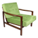 Brown vintage wooden armchair, pea green, design by Z. Bączyk - 2 pieces available