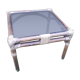 Square coffee table bamboo and smoked glass, vintage