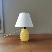 Lampe ananas vintage en verre peint