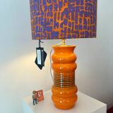 AK-Keramik: Lampe de table orange à partir d'un vase en céramique Mid Century