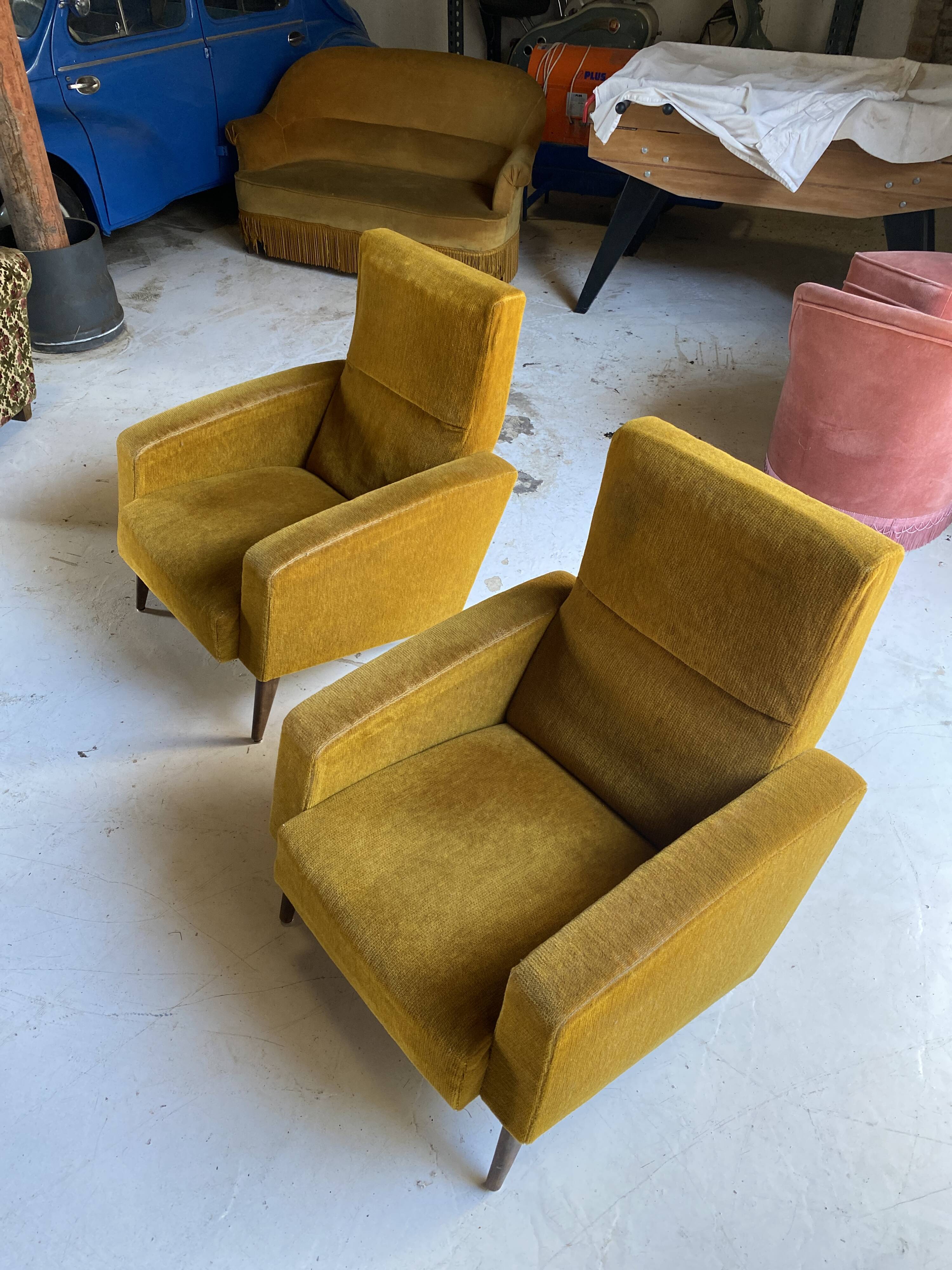 Pair of armchairs rené jeannot by ergy 50-60