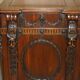 Partner desk with two carved columns featuring lion heads, according to Thomas Chippendale, restored.
