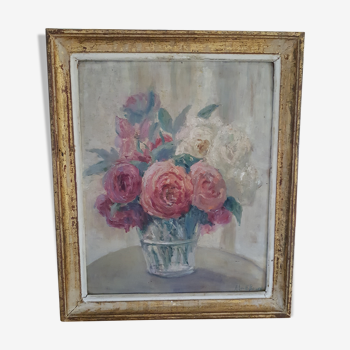 Peinture à l'huile bouquet de roses