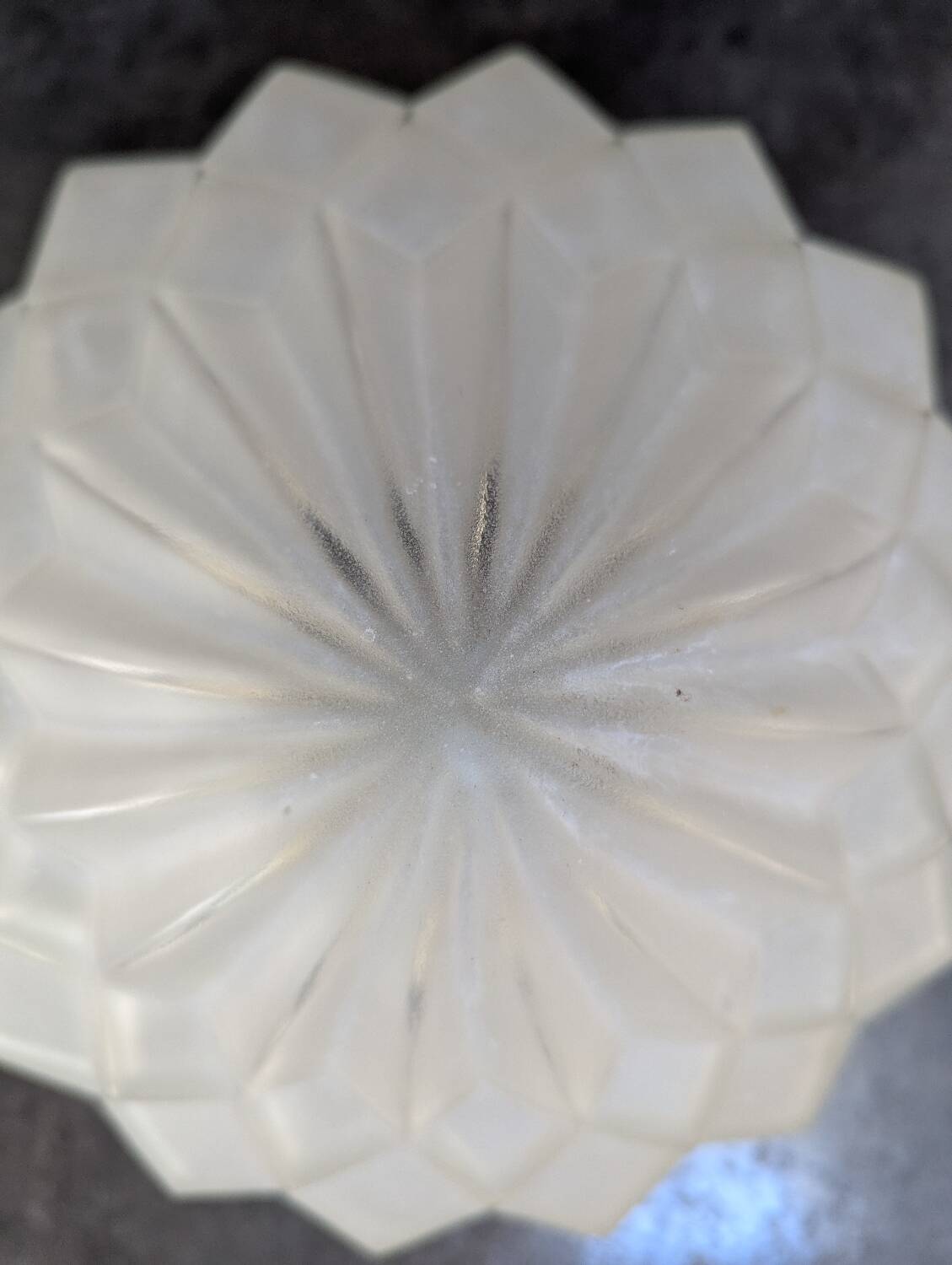 Art Nouveau ceiling light, table lamp in pressed-molded glass