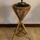 Cendrier sur pied en rotin vintage