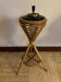 Vintage rattan floor ashtray