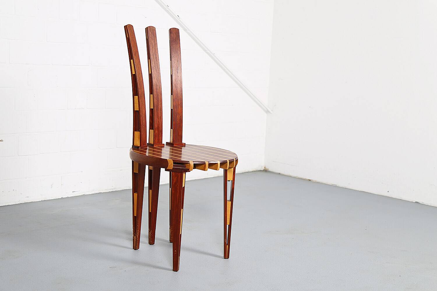 Rare Wooden Tomahawk Chair Masterpiece from the 90s