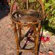 Pair of 1960s rattan stools from France.