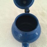 Enameled blue teapot