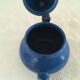 Enameled blue teapot