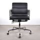 Charles & Ray Eames EA217 Office Chair polished aluminum and black leather