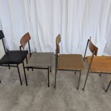 Set of 4 - Mix & Match Vintage Industrial Dining Chairs - 1970s Stol Kamnik